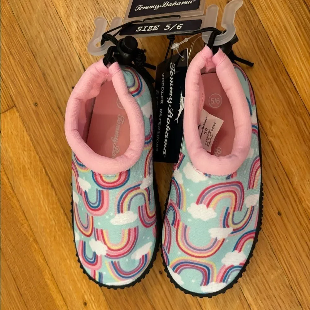 Tommy Bahama rainbow Water shoes machine washable toddler size 5/6 NWT